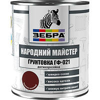 Ґрунтовка ГФ-021 коричнева No587 2,8 кг ЗЕБРА серії Народний Майстер