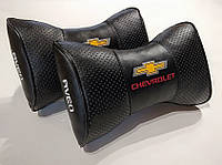 Автомобільна подушка підголовник Метелик "Марка авто" Chevrolet Aveo (Шевроле) чорний