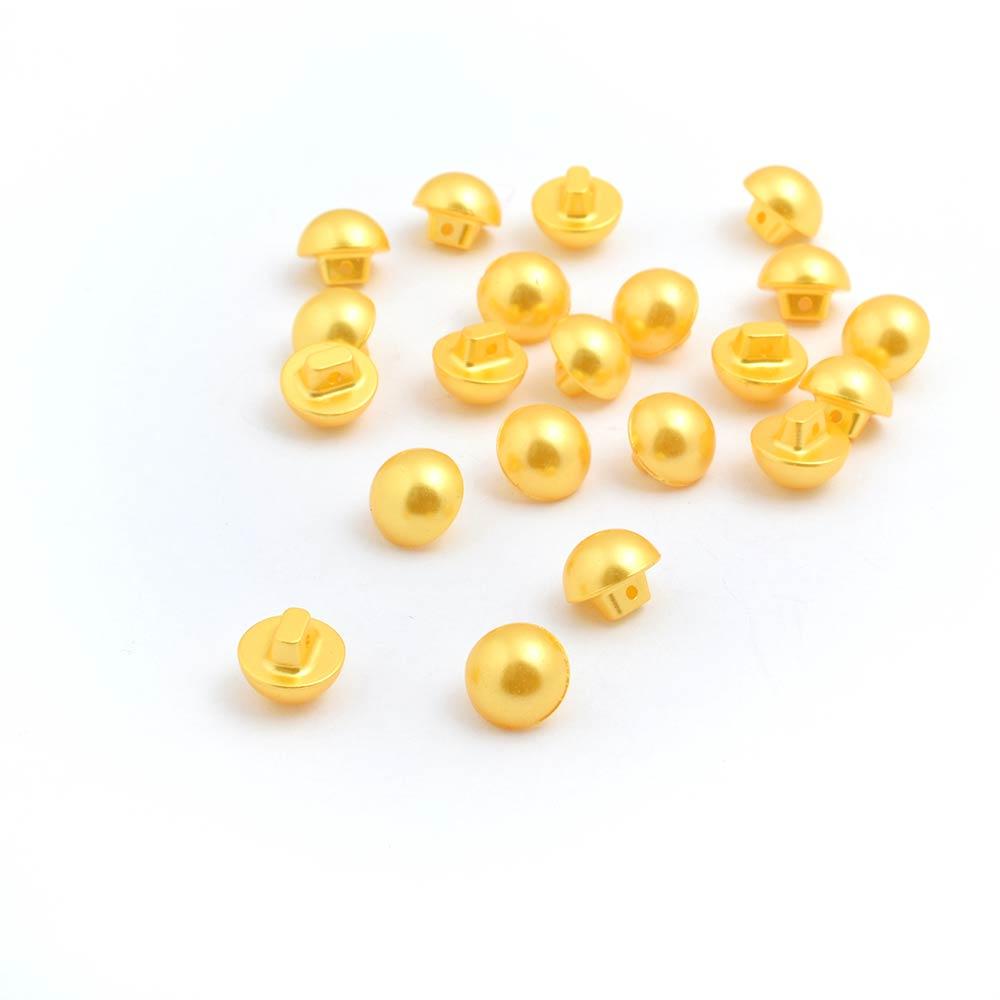 Ґудзик перлова 12мм на ніжці жовта (1009) (55416.007)