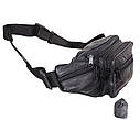 Чоловіча шкіряна сумка на пояс SW912 чорна, фото 4