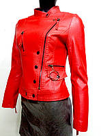 Жіноча куртка з екошкіри червона 