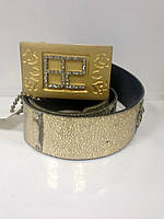 Ремінь пояс шкіряний жіночий BALIZZA золотий