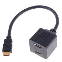 Перехідник Cablexpert HDMI Splitter; 1* HDMI Male To 2*HDMI Female