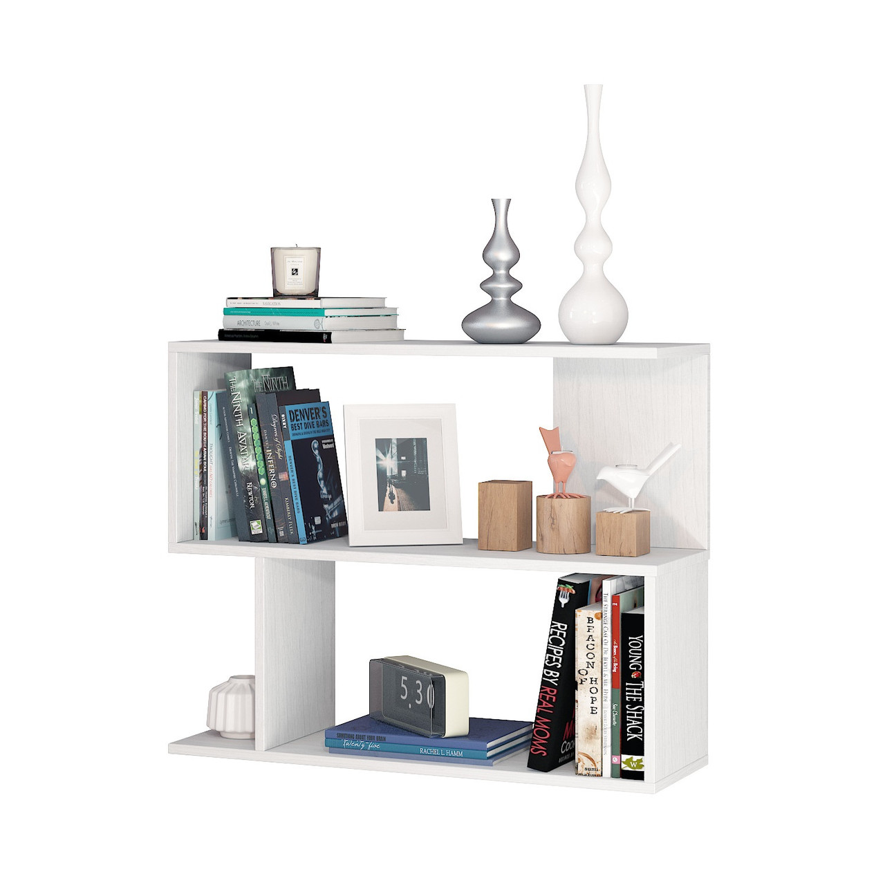 Книжкова полиця навісна з ДСП 548×800×250 ПК-10, колір Білий