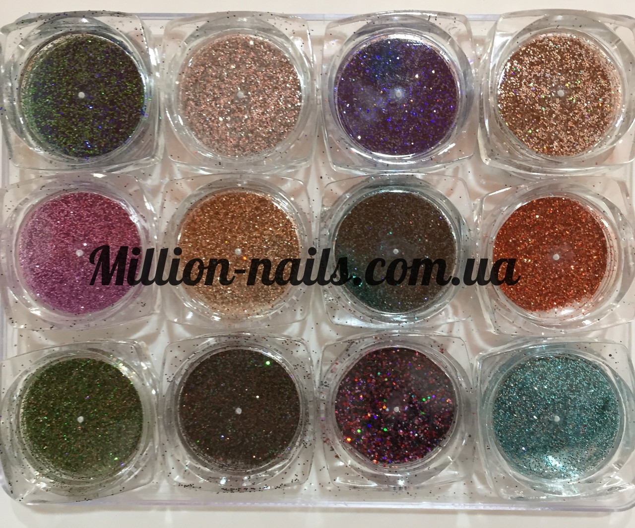 Набір для декору нігтів,мікс темні тони, 12 кольорів, фото 1