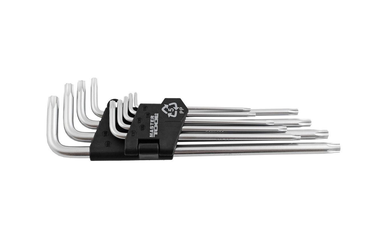 Набір Torx ключів Mastertool 9 шт. з отвором подовжені (75-0961)