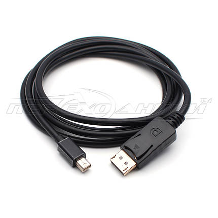 Кабель Mini DisplayPort to DisplayPort, 1.8 м (чорний), фото 1