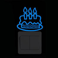 Наклейка люмінесцентна "Торт" - 10*10см