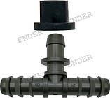 Трійник стартовий Ender з гумкою для крапельної трубки д. 16 мм., фото 2