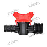 Кран стартовий Ender для крапельної трубки д. 16 мм., зовнішня різьба 1/2", фото 2