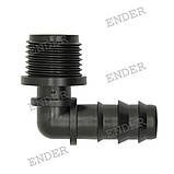 Кутове з'єднання Ender для крапельної трубки 1/2" зовнішня різьба (крапельне зрошення), фото 2