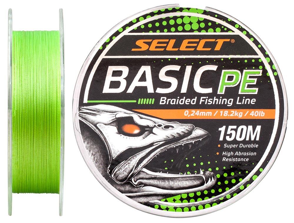 Шнур Select Basic PE 150m (салат.) 0.24mm 40lb/18.2kg, фото 1