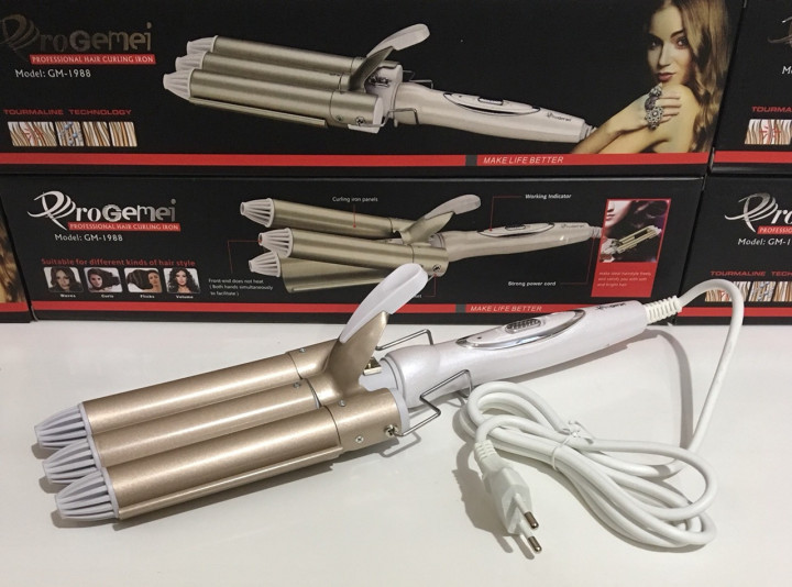 Потрійна плойка для волосся Gemei GM-1988 (40 шт./яск.)