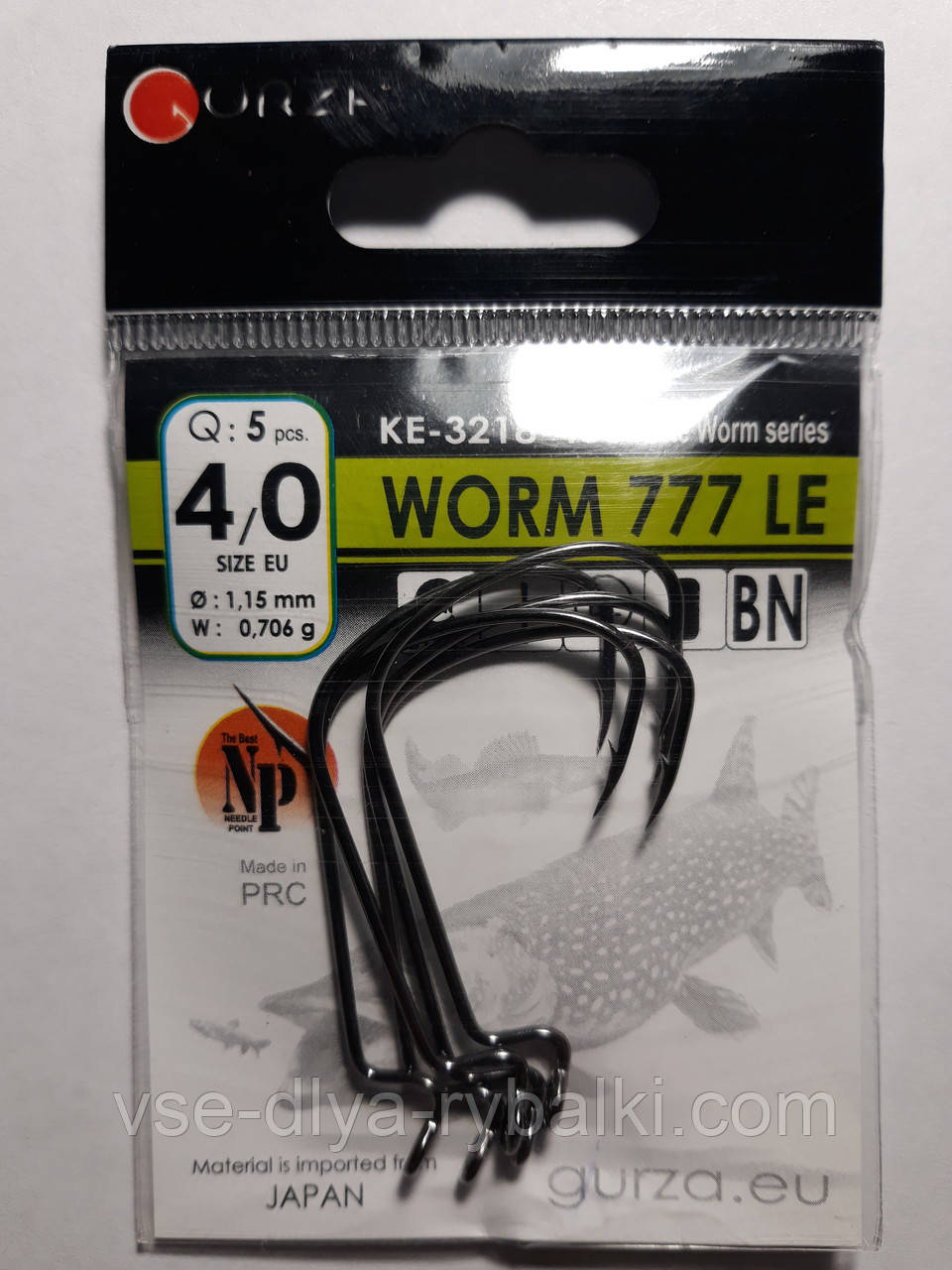 Гачки Gurza worm 777 le № 4/0