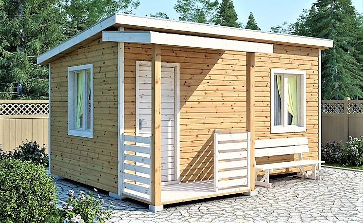Садовий будиночок на дачу 5х3 м з ґанком