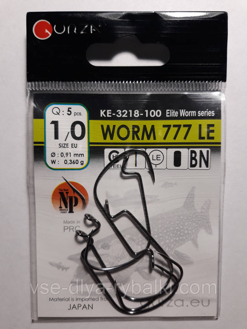 Гачки Gurza worm 777 le № 1/0