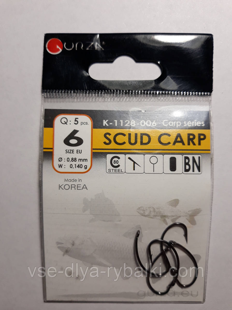 Гачки Gurza scud carp № 6