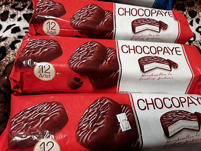 CHOCOPAYE печиво шоколадне + маршмелоу 216 грамів (ТУРЦІЯ) 12 шт.