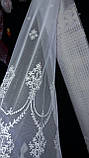 Тюль вишивка на фатині "Коронка Царська", колір молочна модель 240055, фото 3