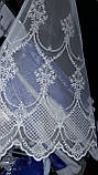 Тюль вишивка на фатині "Коронка Царська", колір молочна модель 240055, фото 2
