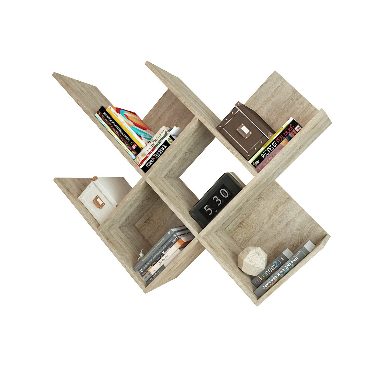 Полиця навісна для дому та офісу з ДСП 936×1248×296 ПК-11, колір Дуб сонома