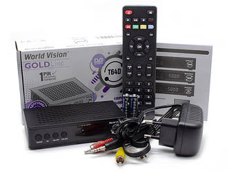 T2 тюнер ресивер World Vision T64D з екраном. Стандарти DVB-T/T2/C