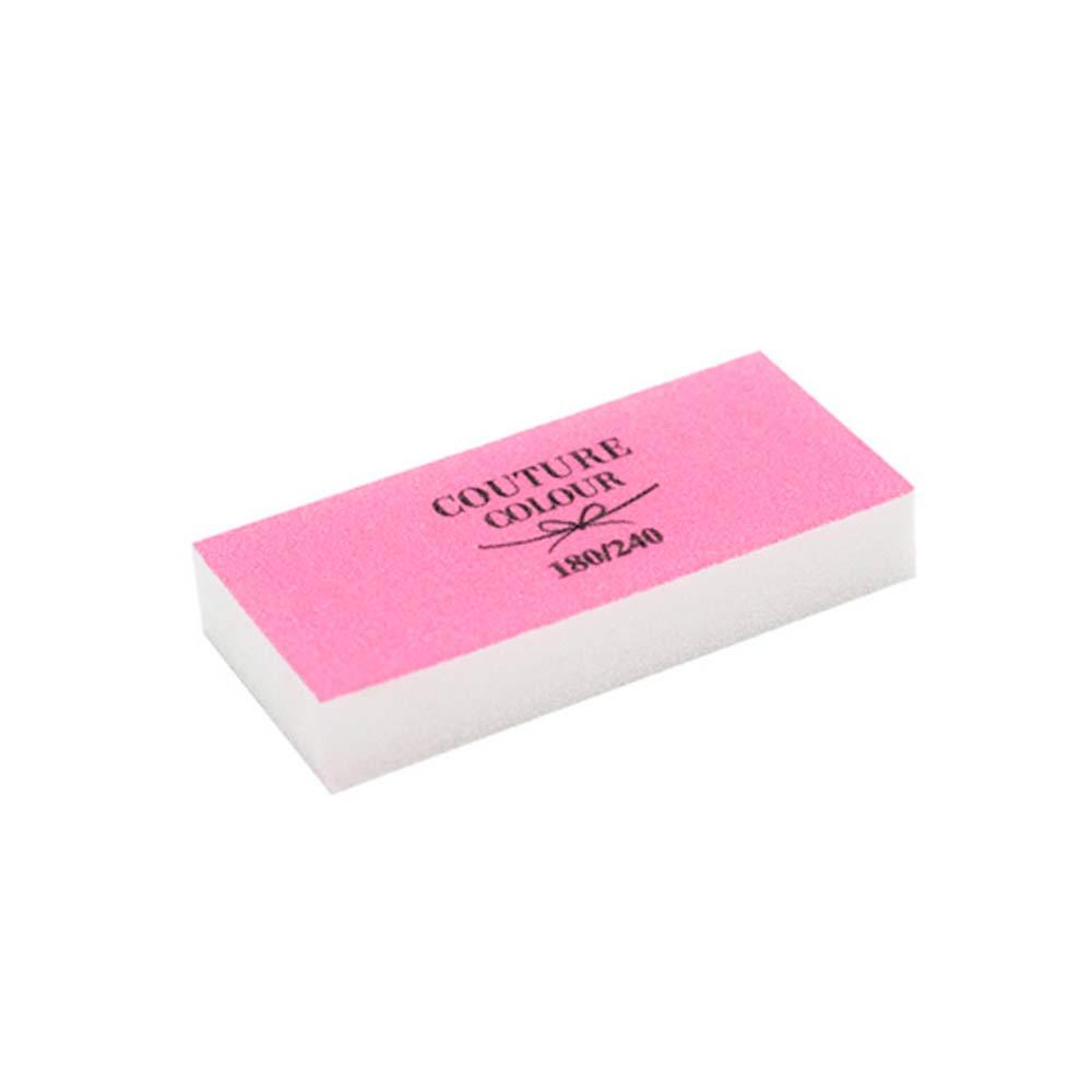 Баф для полірування нігтів брусок Slim Sanding Couture Colour 180.240, білий (рожевий)
