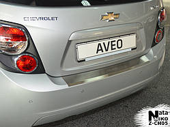 Накладка на бампер з загином для Chevrolet AVEO III 5-дверцята з 2011-