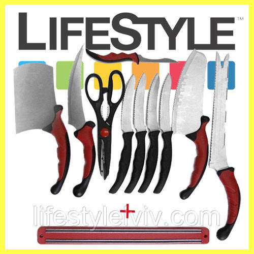 Набір кухонних ножів Contour Pro Knives з магнітним утримувачем в Подарунок