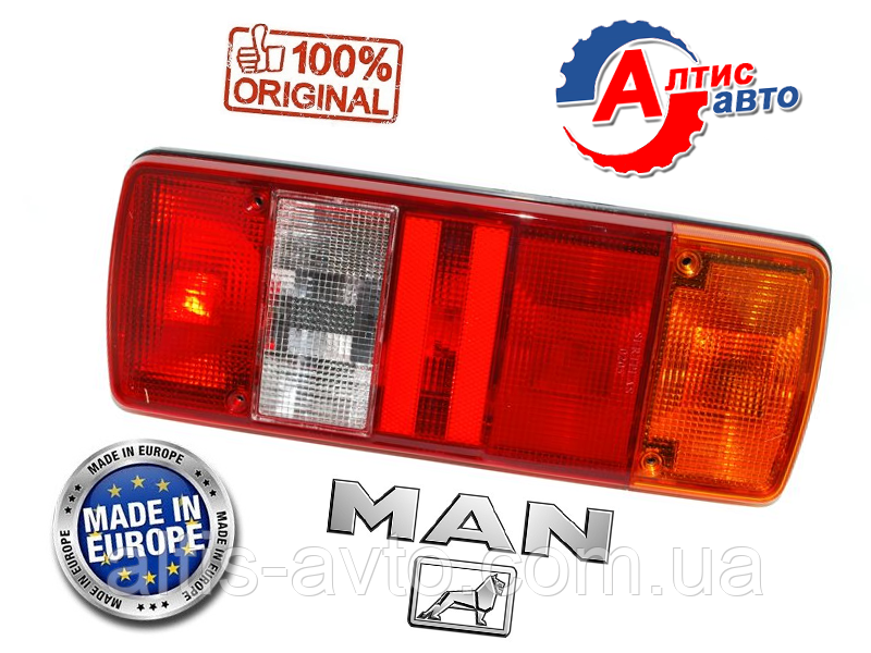 Задній ліхтар Man F2000 F90 Daf CF L2000, 8.163, 8.180, 8.150 LE F9 Tga для вантажівки габаритний скло фари, фото 1