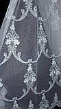 Тюль вишивка на фатині "Коронка венеціанка", колір молочна модель 240102, фото 3