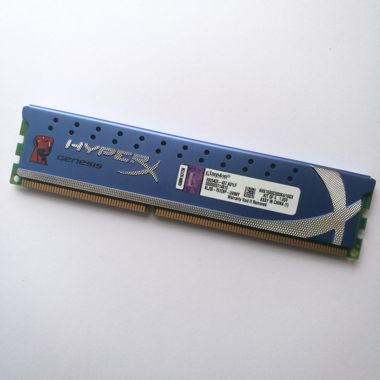 Ігрова оперативна пам'ять Kingston HyperX GENESIS DDR3 4Gb 1600MHz PC3-12800U CL9 (KHX1600C9D3K4/16GX) Б/В