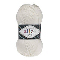 Alize DIVA PLUS (Дива Плюс) № 62 светло-молочный (Пряжа, нитки для вязания)