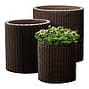 Горщик для квітів Keter 39 л. Cylinder Planter Large, коричневий, фото 3