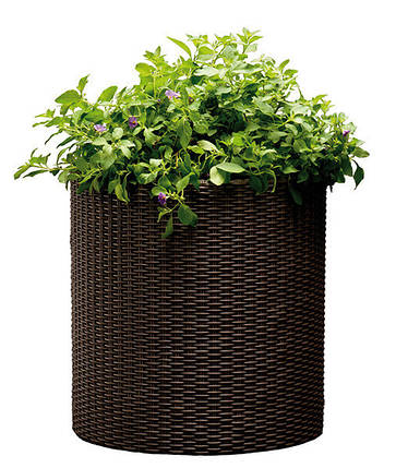 Горщик для квітів Keter 18 л. Cylinder Planter Medium, коричневий, фото 2