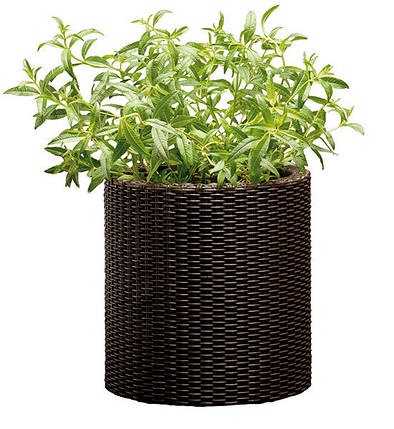 Горщик для квітів Keter 7 л. Cylinder Planter Small, коричневий, фото 2