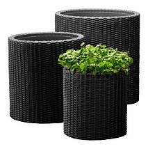 Горщик для квітів Keter 39 л. Cylinder Planter Large, сірий, фото 3