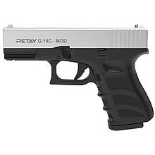 Пістолет сигнальний, стартовий Retay Glock G 19C (9 мм, 7 зарядів), хром