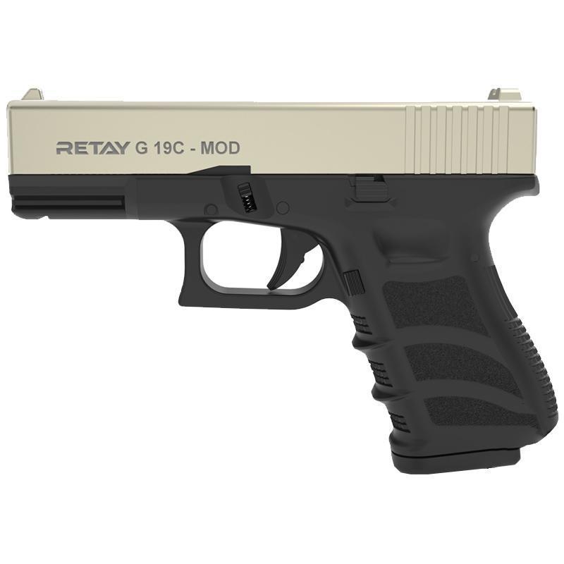 Пістолет сигнальний, стартовий Retay Glock G 19C (9 мм, 7 зарядів), сатин