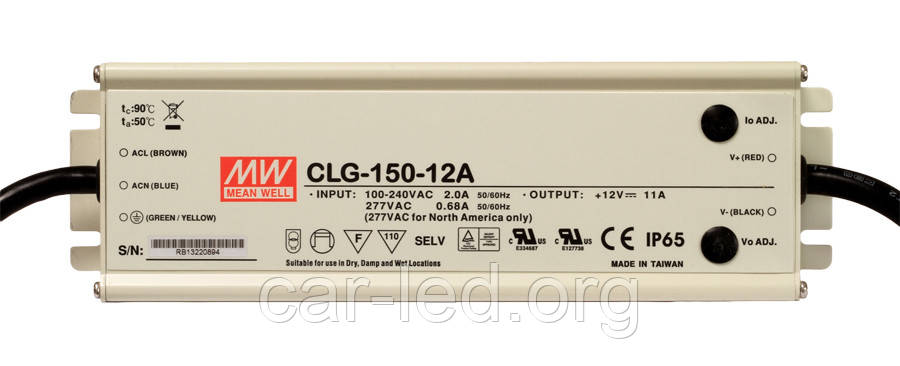 Джерело живлення CLG-150-12A: AC / DC, IP67, 150W