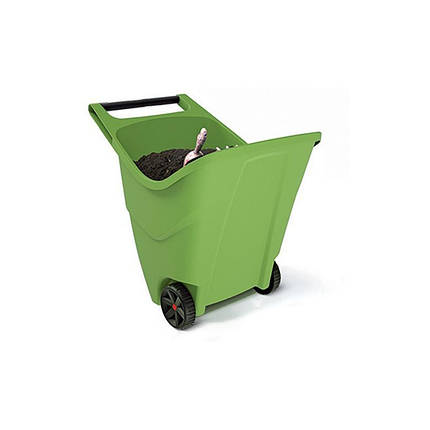 Садовий пластиковий візок PROSPERPLAST LOAD & GO II, 85 л - оливковий, фото 4