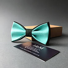 Краватка-метелик I&M Craft двоколірний м'ятний з темно-зеленим (010612)