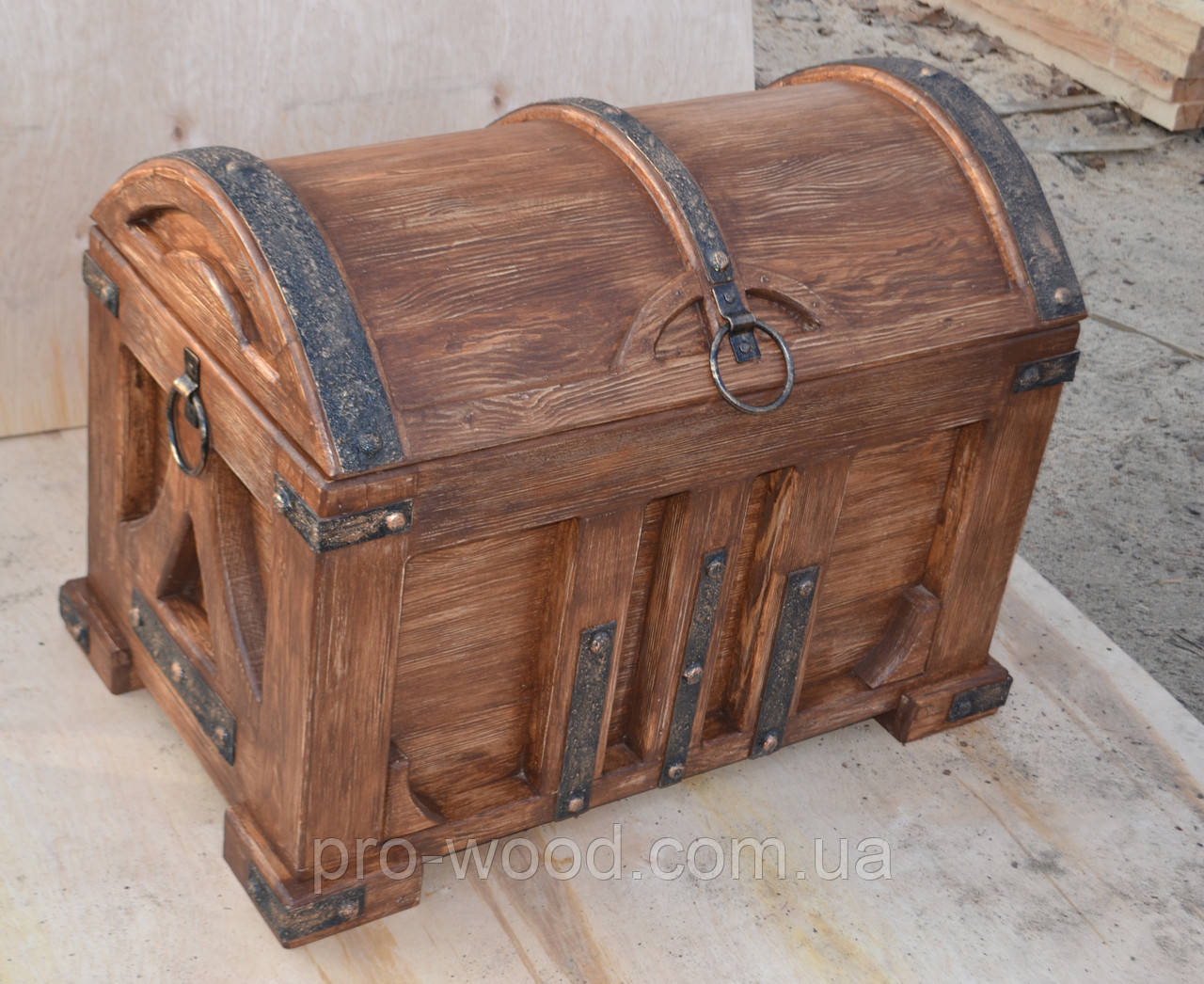 Скриня дерев'яна підлогова під старовину, фото 1
