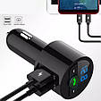 Bluetooth FM модулятор + Гучний зв'язок + Вольтметр + Зарядний 2XUSB, фото 4