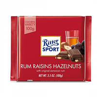 Молочный шоколад Ritter Sport Rum trauben nuss , 100 гр