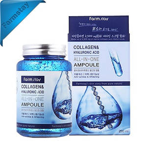 Сироватка з колагеном і гіалуроновою кислотою FARM STAY Collagen&Hyaluronic Acid All-In-One Ampoule