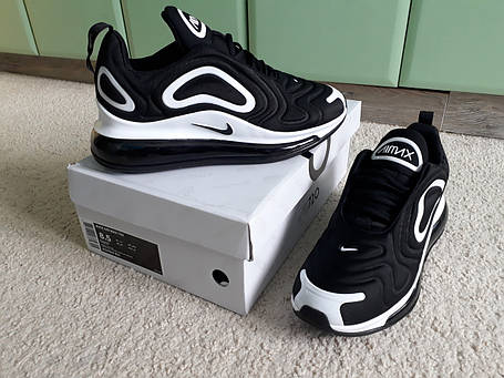 Чоловічі кросівки Nike Air Max 720 Black/White чорні білі, фото 1