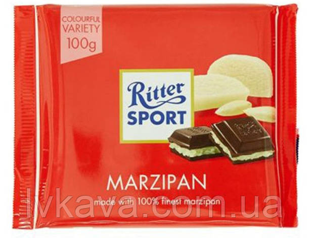 Чорний шоколад Ritter Sport Marzipan, 100 г, фото 2