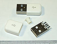 JC021 USB 2.0 Штекер разъем коннектор роз'єм питания зарядки 4pin папа Белый