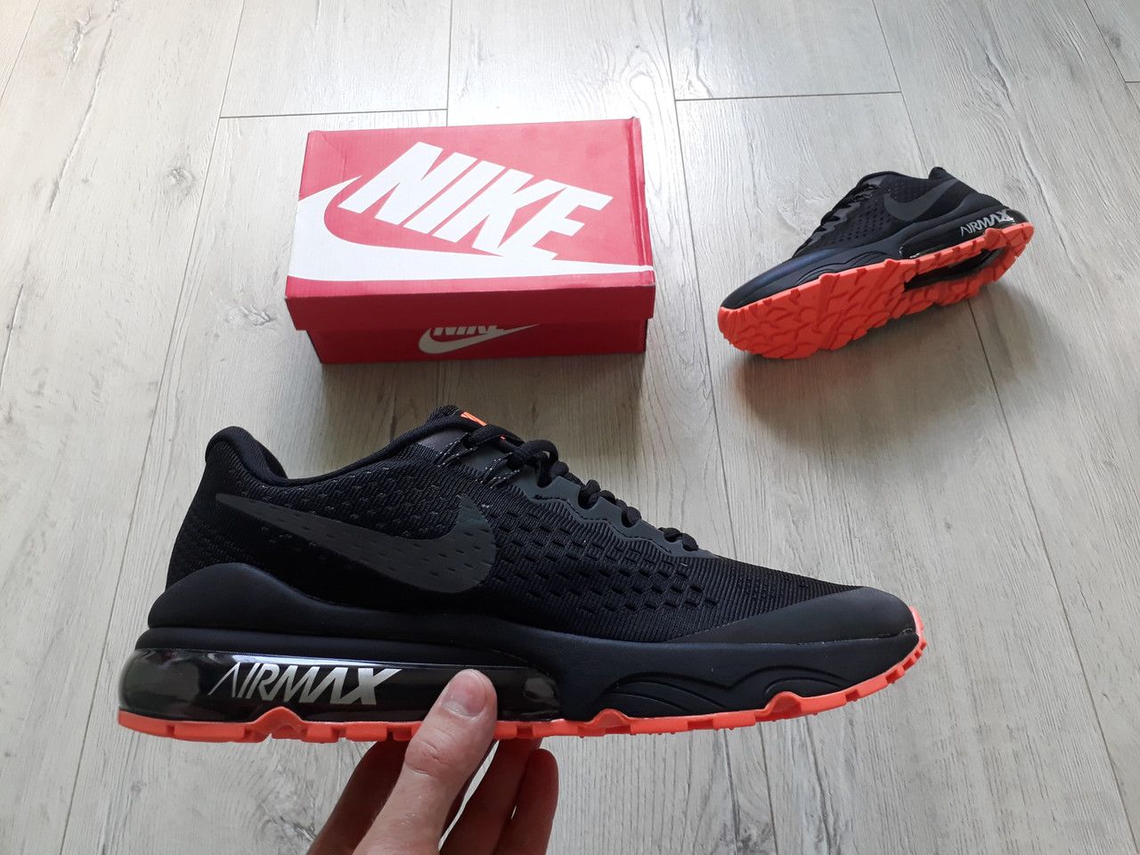 Чоловічі кросівки Nike Air Max Black/Orange чорні з жовтогарячим ексклюзивом